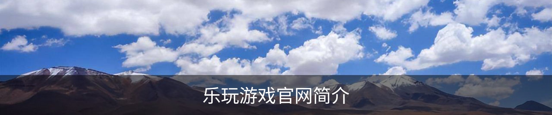 乐玩游戏官网简介